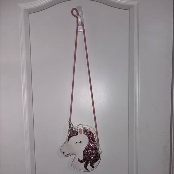 Sparkly Unicorn Kids Crossbody Bag - Pink and White - Picture 6 of 7